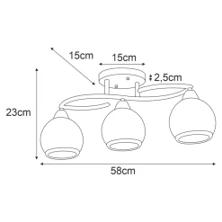 Sklep Kaja Lampa sufitowa z okrągłymi kloszami K-JSL-6084/3 AB LARA | Kaja