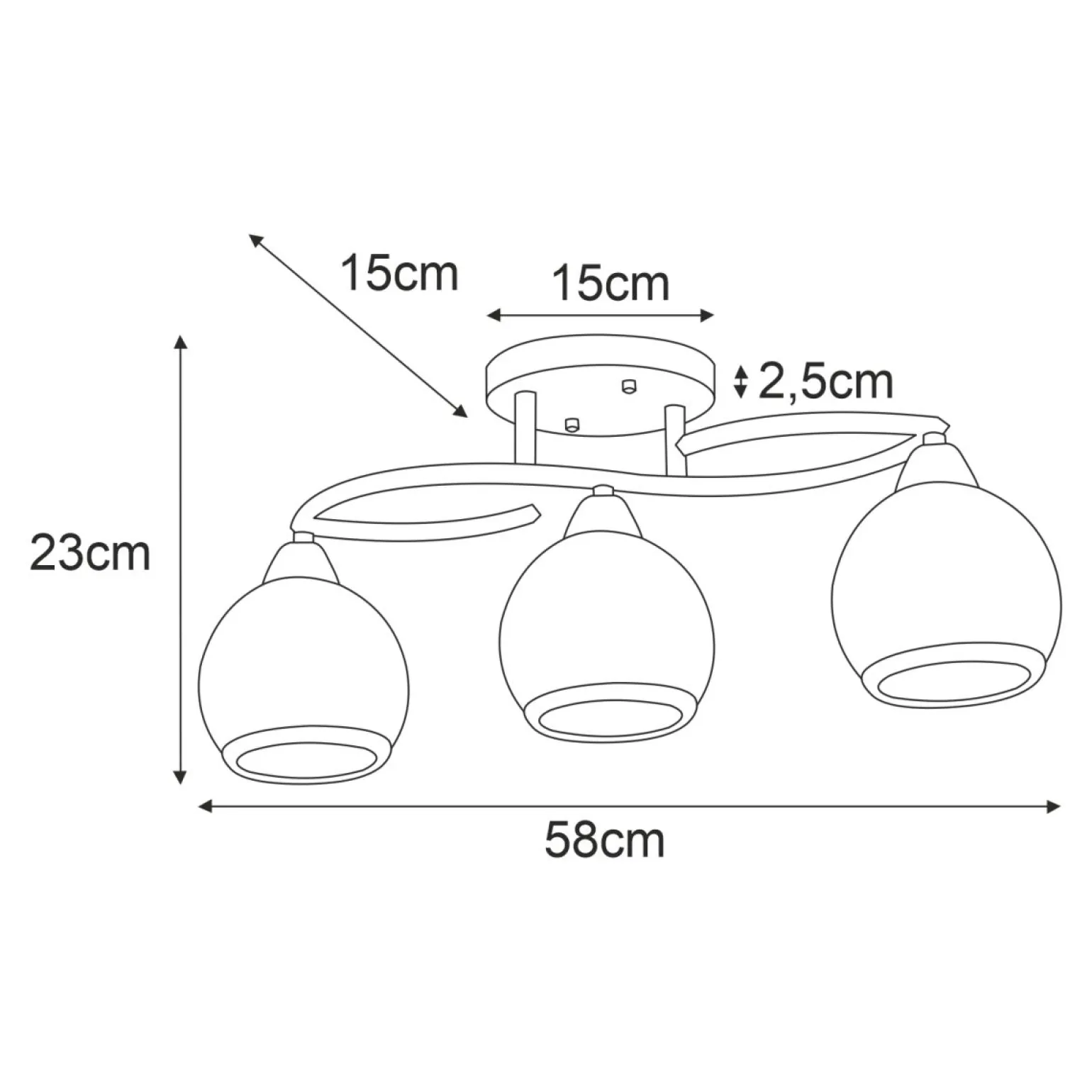 Sklep Kaja Lampa sufitowa z okrągłymi kloszami K-JSL-6084/3 AB LARA | Kaja