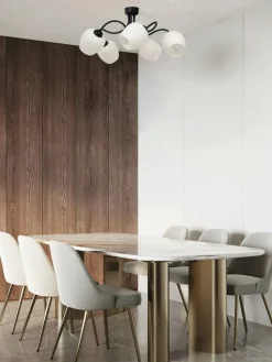 Store Lampa sufitowa z pięcioma matowymi kloszami K-5186 z serii BELLA Żyrandole Nowoczesne