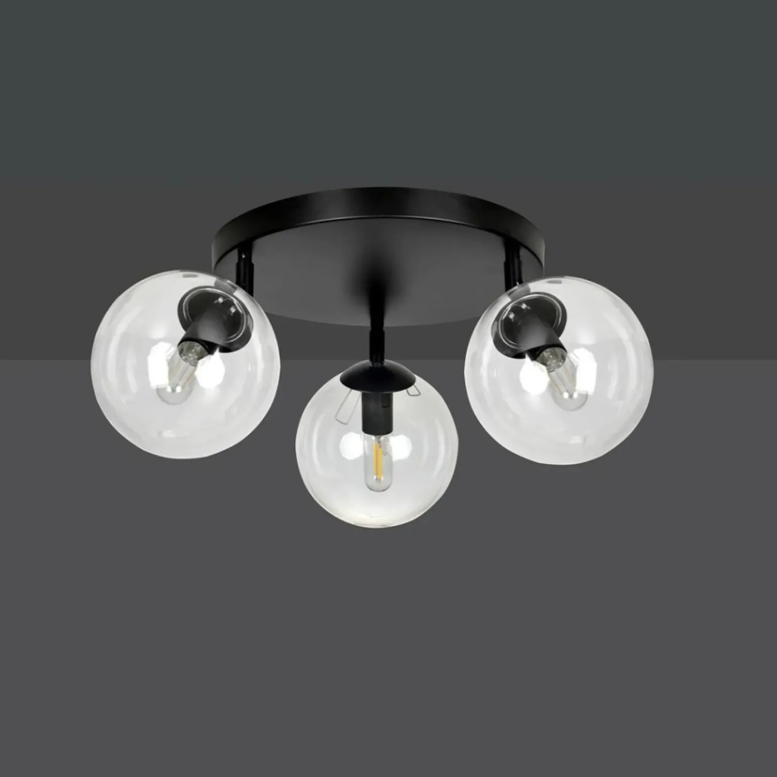 Store Lampa sufitowa z przezroczystymi kloszami 776/3APREM | Kaja Żyrandole Nowoczesne