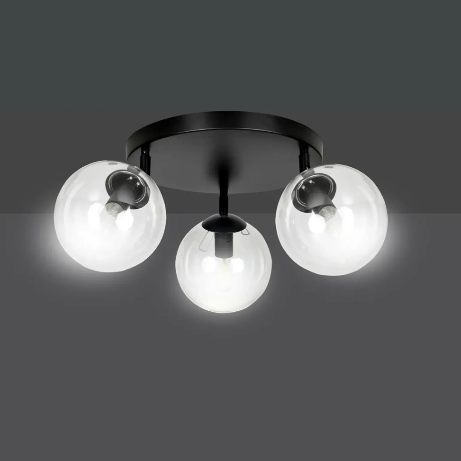 Store Lampa sufitowa z przezroczystymi kloszami 776/3APREM | Kaja Żyrandole Nowoczesne