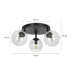 Store Lampa sufitowa z przezroczystymi kloszami 776/3APREM | Kaja Żyrandole Nowoczesne