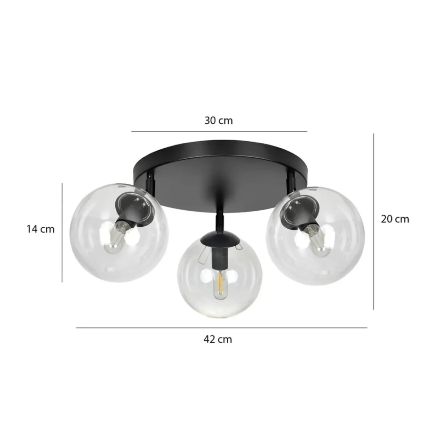 Store Lampa sufitowa z przezroczystymi kloszami 776/3APREM | Kaja Żyrandole Nowoczesne