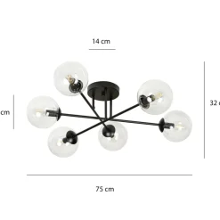 Cheap Lampa sufitowa z przezroczystymi kloszami 831/6B | Kaja Oświetlenie Żyrandole Nowoczesne