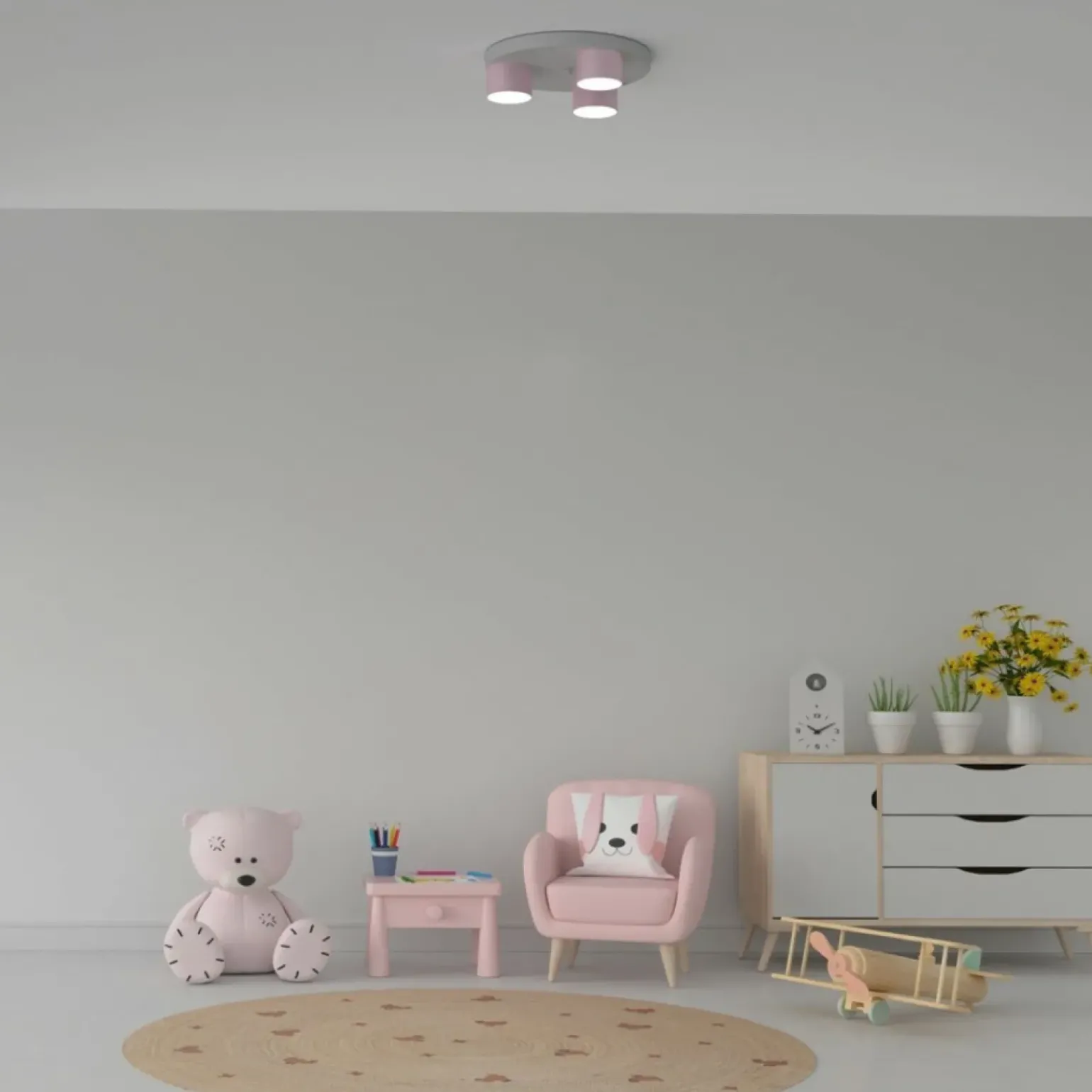 Clearance Lampa sufitowa z różowymi elementami MLP7556 z serii DIXIE | Kaja Oświetlenie Żyrandole Nowoczesne