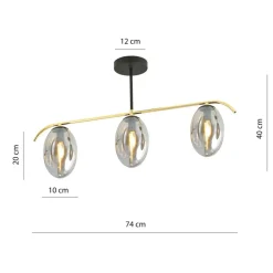 Best Sale Lampa sufitowa z trzema grafitowymi kloszami 1280/3 z serii FINES Żyrandole Nowoczesne