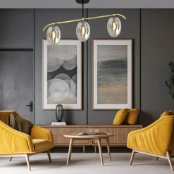 Best Sale Lampa sufitowa z trzema grafitowymi kloszami 1280/3 z serii FINES Żyrandole Nowoczesne