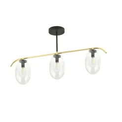 Store Lampa sufitowa z trzema przezroczystymi kloszami 1279/3 z serii FINES Żyrandole Nowoczesne