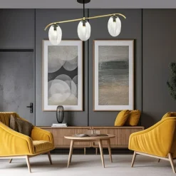 Store Lampa sufitowa z trzema przezroczystymi kloszami 1279/3 z serii FINES Żyrandole Nowoczesne