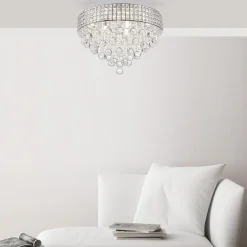 Sklep Kaja Lampa sufitowa z wiszącymi kryształkami, do salonu 19027-M z serii CAP