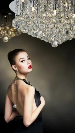 Sklep Kaja Lampa sufitowa z wiszącymi kryształkami ⌀25cm AZ1285 BOLLA | Kaja