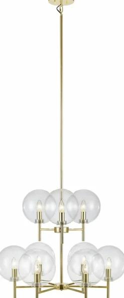 Best Sale Lampa sufitowa ze złotą oprawą i kloszami 107920 | Kaja Oświetlenie Żyrandole Nowoczesne