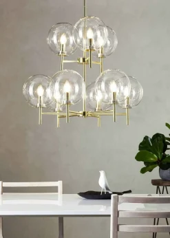 Best Sale Lampa sufitowa ze złotą oprawą i kloszami 107920 | Kaja Oświetlenie Żyrandole Nowoczesne