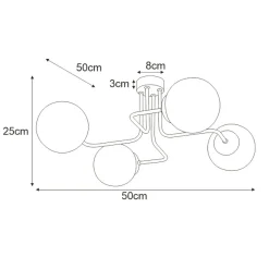 Hot Lampa sufitowa ze złotym zdobieniem i kloszami K-4705 z serii KA Żyrandole Nowoczesne