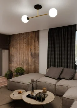 Cheap Lampa sufitowa ze złotymi elementami 1233/2 z serii MAGNUM | Kaja Żyrandole Nowoczesne