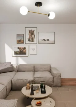 Cheap Lampa sufitowa ze złotymi elementami 1233/2 z serii MAGNUM | Kaja Żyrandole Nowoczesne