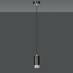 Fashion Lampa w kształcie tuby ze srebrnymi dodatkami 816/1 | Kaja Oświetlenie Żyrandole Nowoczesne