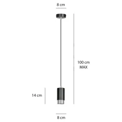 Fashion Lampa w kształcie tuby ze srebrnymi dodatkami 816/1 | Kaja Oświetlenie Żyrandole Nowoczesne