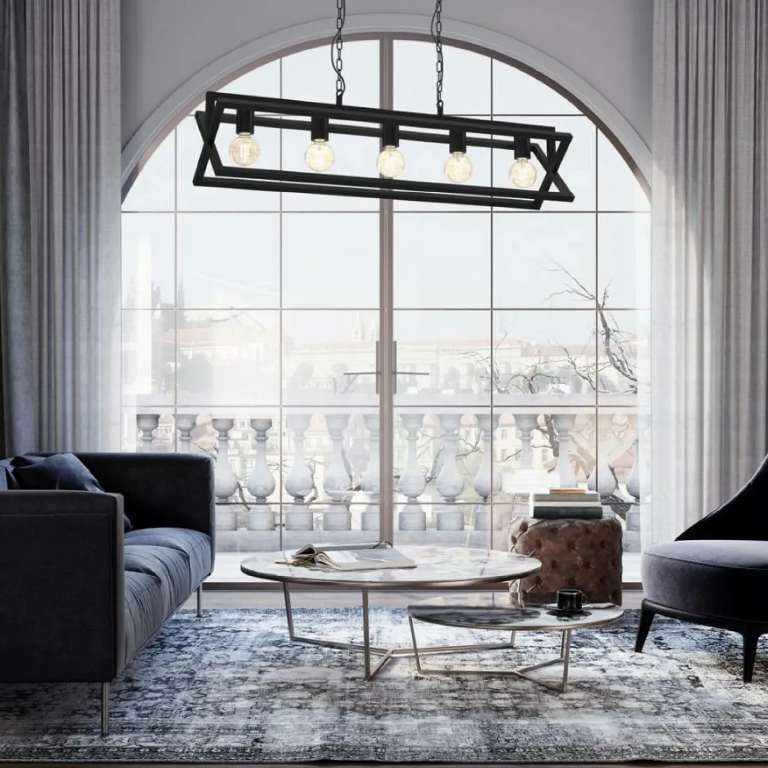 Cheap Lampa w stylu industrialnym, na pięć żarówek MLP8564 z serii ARNOLD | Kaja Oświe Żyrandole Nowoczesne