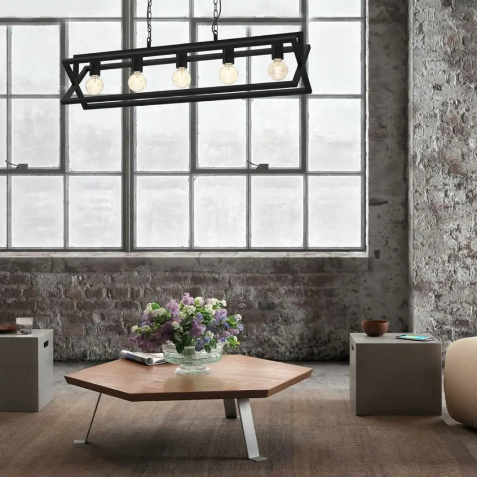 Cheap Lampa w stylu industrialnym, na pięć żarówek MLP8564 z serii ARNOLD | Kaja Oświe Żyrandole Nowoczesne