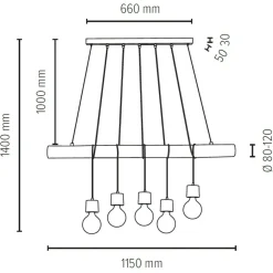 Cheap Lampa w stylu naturalnym, do jadalni 69315551 TRABO PINO | Kaja Żyrandole Nowoczesne