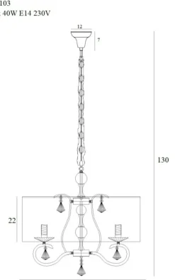 Store Lampa wisząca, abażur i kryształki MX P0103 AMSTERDAM | Kaja Żyrandole Nowoczesne