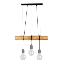 Online Lampa wisząca łącząca drewno z betonem 68599304 TRABO CONCRETE | Kaja Żyrandole Nowoczesne