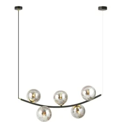 Cheap Lampa wisząca do jadalni, pięć grafitowych kloszy 1297/5 z serii RITZ Żyrandole Nowoczesne