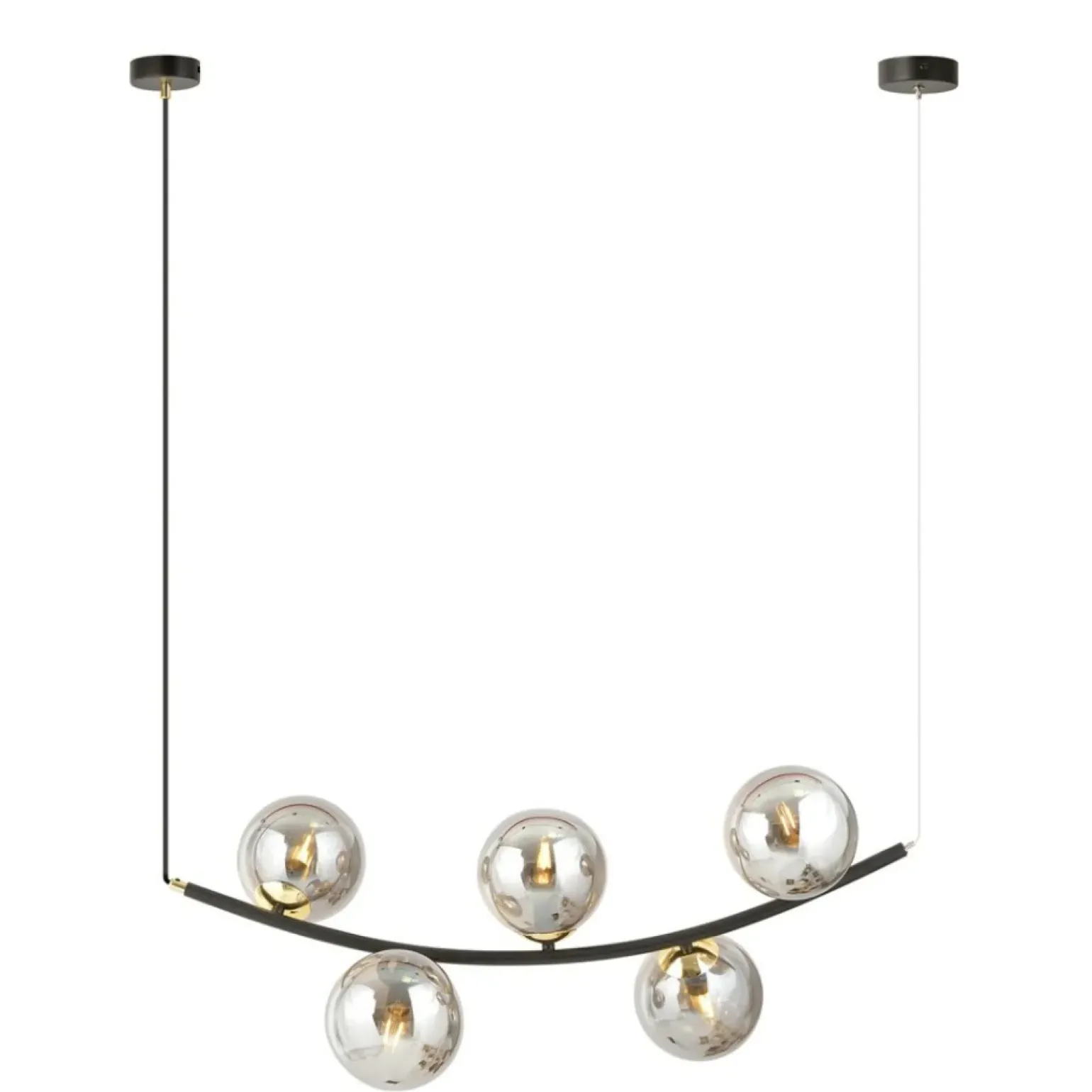 Cheap Lampa wisząca do jadalni, pięć grafitowych kloszy 1297/5 z serii RITZ Żyrandole Nowoczesne