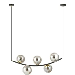 Cheap Lampa wisząca do jadalni, pięć grafitowych kloszy 1297/5 z serii RITZ Żyrandole Nowoczesne