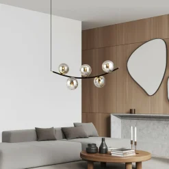 Cheap Lampa wisząca do jadalni, pięć grafitowych kloszy 1297/5 z serii RITZ Żyrandole Nowoczesne