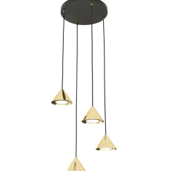 Best Sale Lampa wisząca do salonu 1329/4PREM ELIT 4 PREMIUM GOLD | Kaja Żyrandole Nowoczesne