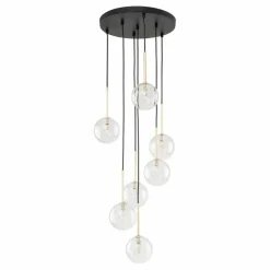 Store Lampa wisząca do salonu, przezroczyste klosze TK 5362 NILOS | Kaja Żyrandole Nowoczesne