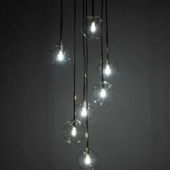 Store Lampa wisząca do salonu, przezroczyste klosze TK 5362 NILOS | Kaja Żyrandole Nowoczesne