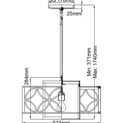New Lampa wisząca geometryczna, brąz FE-REMY-P-B z serii REMY Żyrandole Nowoczesne
