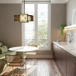 New Lampa wisząca geometryczna, brąz FE-REMY-P-B z serii REMY Żyrandole Nowoczesne