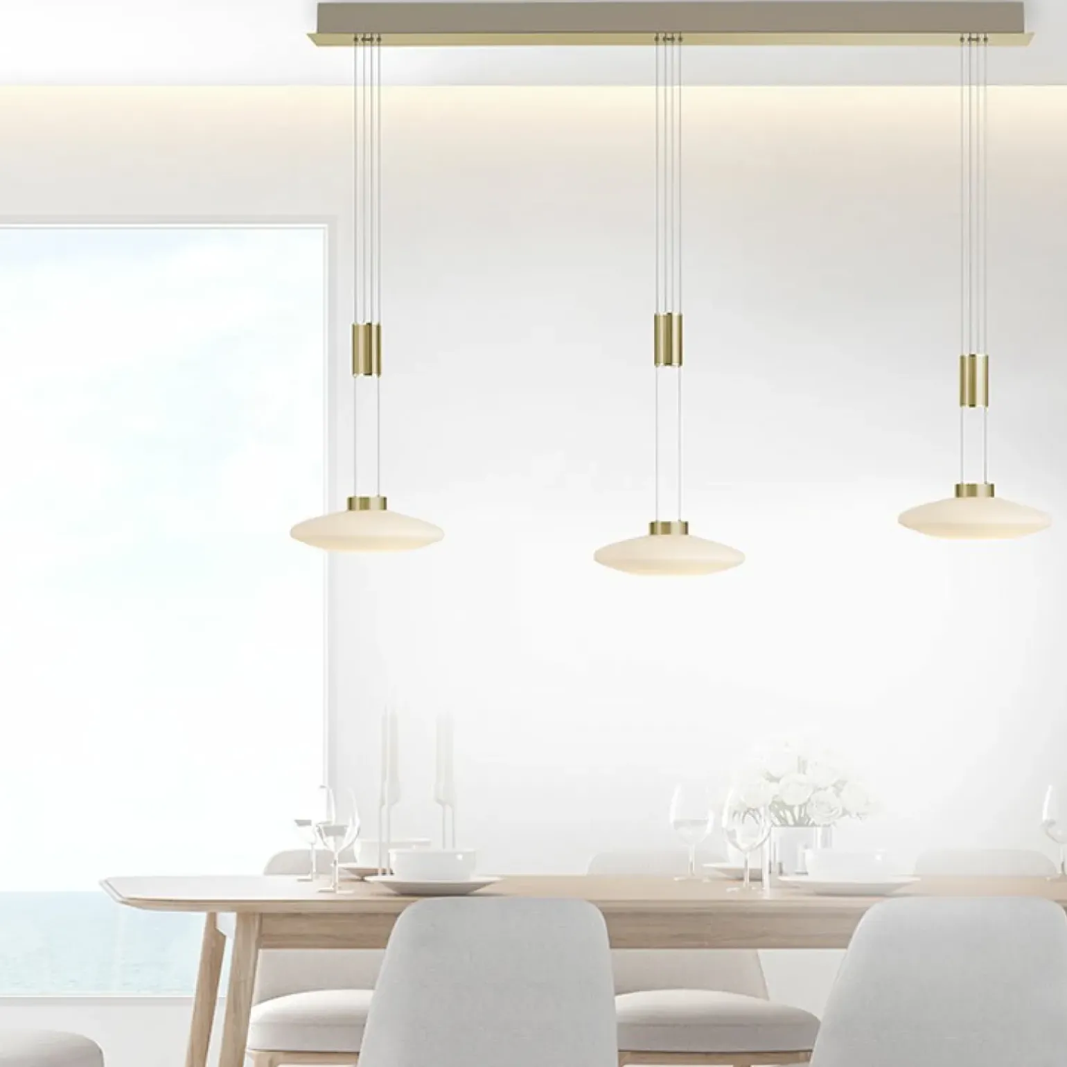 Cheap Lampa wisząca LED 3 źródła, barwa ciepła 2081-60 z serii LAUTADA Żyrandole Nowoczesne