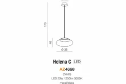 Outlet Lampa wisząca LED idealna do salonu AZ4668 HELENA | Kaja Oświetlenie Żyrandole Nowoczesne