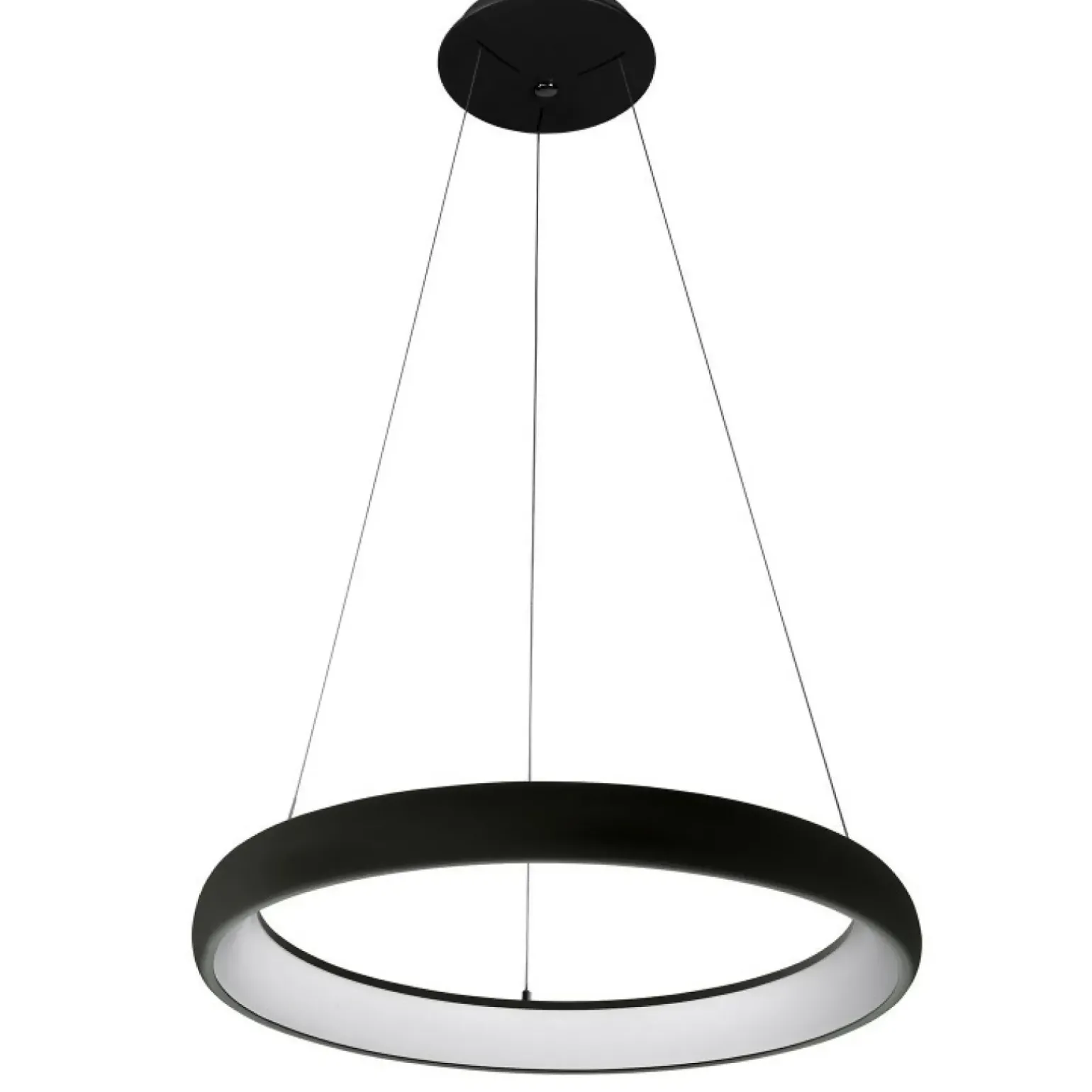 Best Lampa wisząca LED koło 4000K 61cm 5280-850RP-BK-4 z serii ALESSIA Żyrandole Nowoczesne