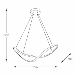 Outlet Lampa wisząca LED o nieregularnym kształcie 19600P-BK ERDA | Kaja Żyrandole Nowoczesne
