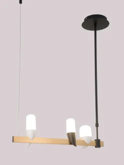 Best Lampa wisząca LED z drewnem LEDEA 50233077 SAKAI | Kaja Oświetlenie Żyrandole Nowoczesne