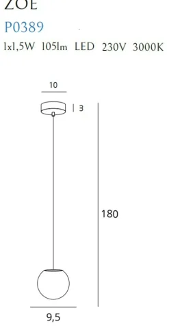 Best Lampa wisząca LED z okrągłym kloszem MX P0389 ZOE | Kaja Oświetlenie Żyrandole Nowoczesne
