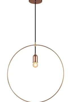 Fashion Lampa wisząca miedziana obręcz bez klosza AZ2113 KRUG | Kaja Żyrandole Nowoczesne