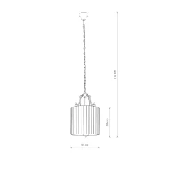 Sklep Kaja Lampa wisząca, na łańcuszku, na cztery żarówki 8152 | Kaja Oświetlenie