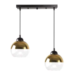 Best Sale Lampa wisząca na czarnej listwie, dwa klosze 32-21229 z serii CONTESSA | Kaja Oś Żyrandole Nowoczesne