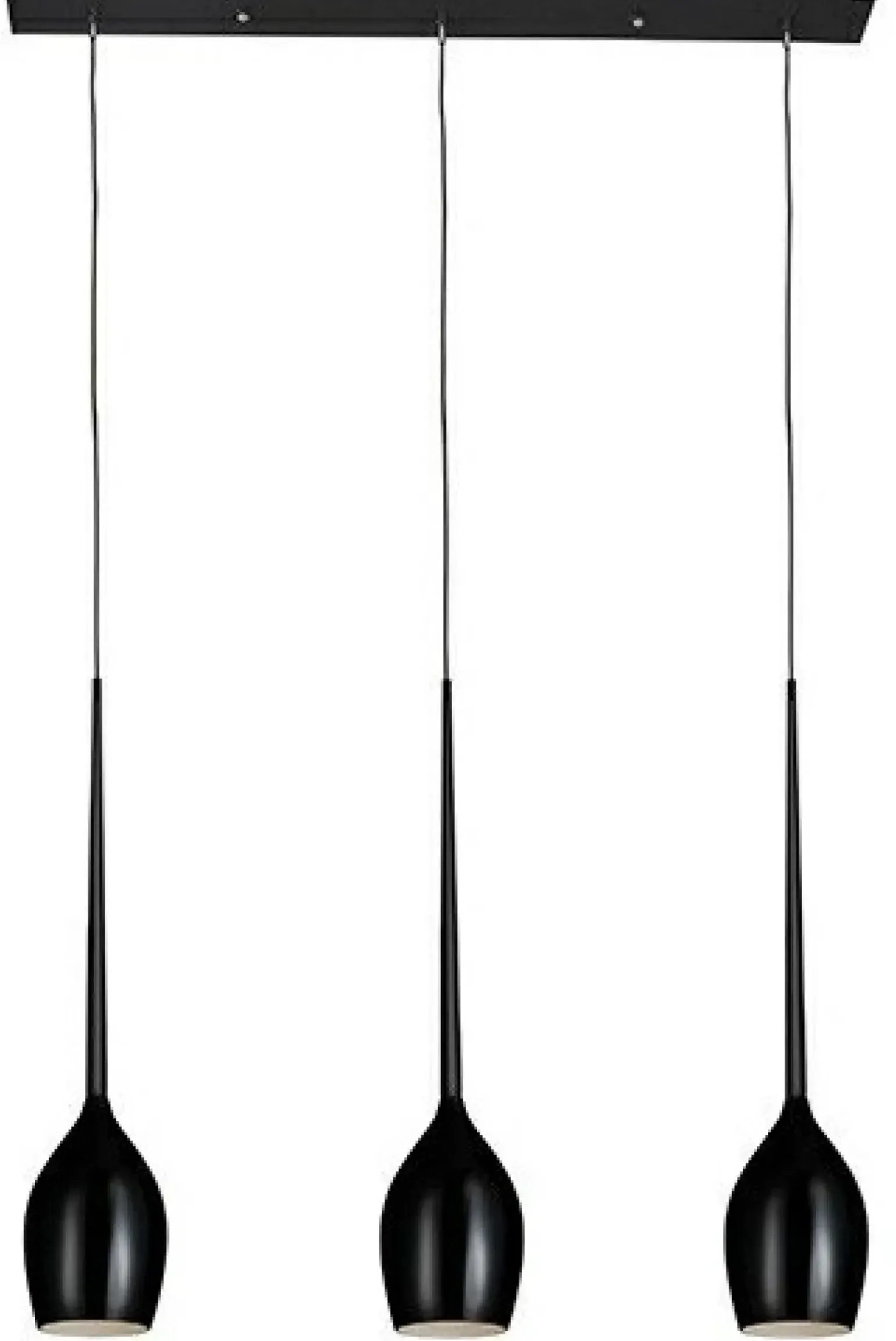 Best Lampa wisząca na listwie czarne klosze AZ2321 IZZA SHINY BLACK | Kaja Żyrandole Nowoczesne