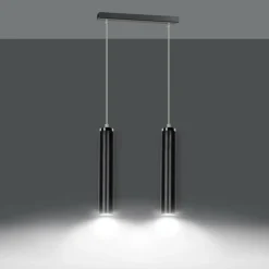 New Lampa wisząca na listwie w czarnym kolorze 956/2 | Kaja Oświetlenie Żyrandole Nowoczesne
