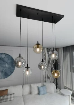 Flash Sale Lampa wisząca na listwie z kolorowymi kloszami 714/6M1 | Kaja Żyrandole Nowoczesne