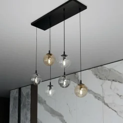 Flash Sale Lampa wisząca na listwie z kolorowymi kloszami 714/6M1 | Kaja Żyrandole Nowoczesne