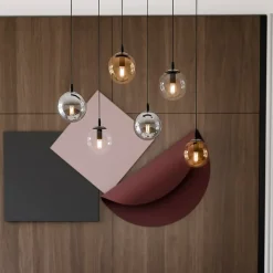 Flash Sale Lampa wisząca na listwie z kolorowymi kloszami 714/6M1 | Kaja Żyrandole Nowoczesne